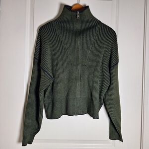 NWT Varley Women's Zip-Through Rib Knit Cardigan Sweater Size Large